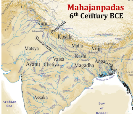 16 mahajanapad in map